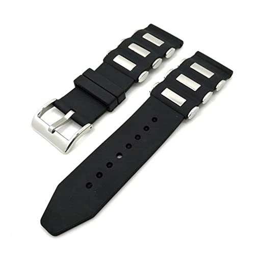 VISIYUBL 20mm 22 mm 24 mm 26mm Uhrengurt Armband Ersatzband Generik Mode Sport Silikon Handgelenk Black Metal Watch Band (Color : Black, Size : 22mm) von VISIYUBL