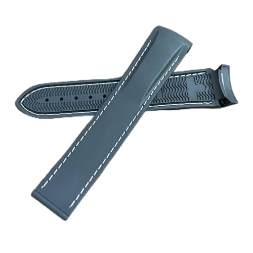 VISIYUBL 20mm 22mm 19mm 21mm Gummi Silikon Watchstrap Fit for Hamilton Khaki Field Scuba Frogman Fit for Zahnrad S3 Fit for Seiko5 Sumo 007 Uhrenband Werkzeug (Color : Black white, Size : 23mm) von VISIYUBL