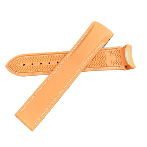 VISIYUBL 20mm 22mm 19mm 21mm Gummi Silikon Watchstrap Fit for Hamilton Khaki Field Scuba Frogman Fit for Zahnrad S3 Fit for Seiko5 Sumo 007 Uhrenband Werkzeug (Color : Orange white, Size : 26mm) von VISIYUBL