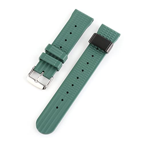 VISIYUBL 20mm 22mm Gummi Marke Silikon Ersatz Handgelenk Armband Fit for Japan Sbdx. Turtle-Uhrband-Sumo. Prospekt Taucheruhr Fkm (Color : Green blackring, Size : 20mm) von VISIYUBL