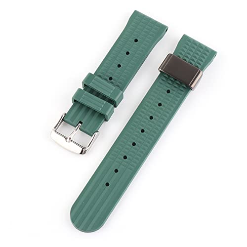 VISIYUBL 20mm 22mm Gummi Marke Silikon Ersatz Handgelenk Armband Fit for Japan Sbdx. Turtle-Uhrband-Sumo. Prospekt Taucheruhr Fkm (Color : Green shootring, Size : 20mm) von VISIYUBL