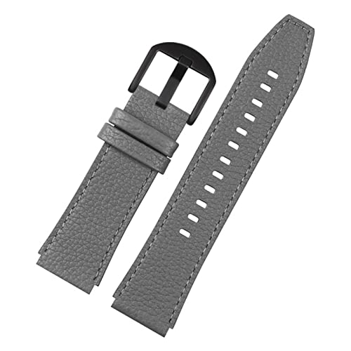 VISIYUBL 20mm 22mm Leder Uhrenband for Hamilton fit for die Khaki Field Watch H760250 H77616533 Fitt for Samsung Gear 3 Fit for Huawei Honor Watch (Color : Grey-black buckle, Size : 22mm) von VISIYUBL