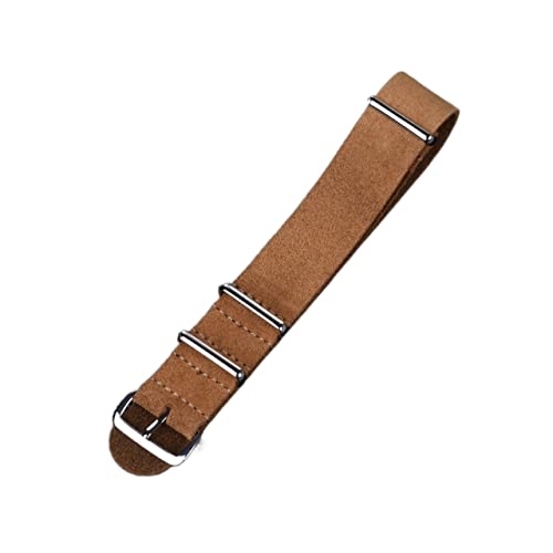 VISIYUBL 20mm 22mm NATO Zulu Uhrenarmband Weiche Leder Braun/Khaki Uhrenarmbanduhr Gürtel Handgelener Schnellfreigabe Watch Zubehör (Color : Brown, Size : 22mm) von VISIYUBL