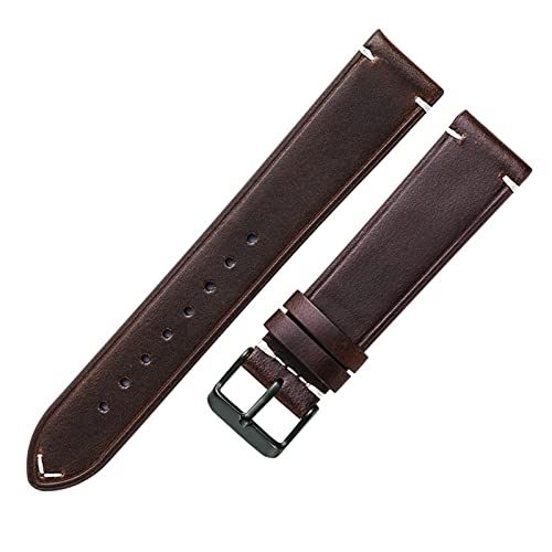 VISIYUBL 20mm Uhr Uhr Strap Fit for Zahnrad S2 Braclet Öl Wachs Leder Uhrband 18mm 22mm Frauen Männer Weiche Uhrenband Vintage Armband Zubehör (Color : Dark brown, Size : 20mm) von VISIYUBL