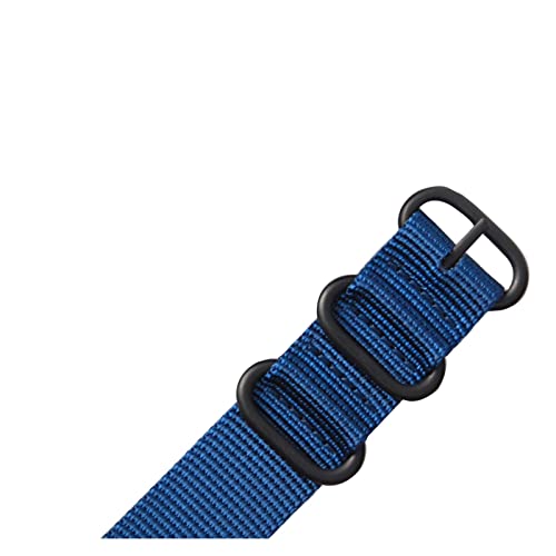 VISIYUBL 22 24mm Marke Armee Sport Nato Stoff Nylonband Zubehör Bands Schnalle Gürtel Fit for 007 James Bond Uhr Armband schwarz(Blue,24mm) von VISIYUBL