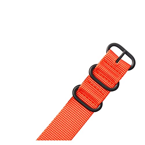 VISIYUBL 22 24mm Marke Armee Sport Nato Stoff Nylonband Zubehör Bands Schnalle Gürtel Fit for 007 James Bond Uhr Armband schwarz(Orange,22mm) von VISIYUBL