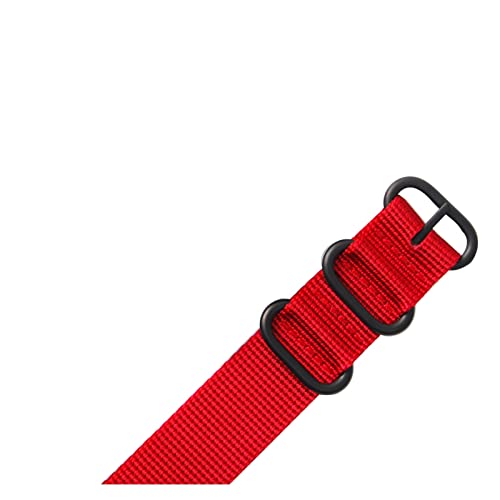 VISIYUBL 22 24mm Marke Armee Sport Nato Stoff Nylonband Zubehör Bands Schnalle Gürtel Fit for 007 James Bond Uhr Armband schwarz(Red,22mm) von VISIYUBL