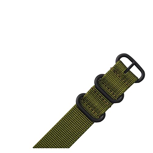 VISIYUBL 22 24mm Marke Armee Sport Nato Stoff Nylonband Zubehör Bands Schnalle Gürtel Fit for 007 James Bond Uhr Armband schwarz (Color : Green, Size : 22mm) von VISIYUBL