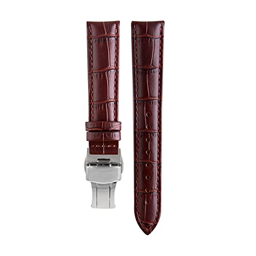 VISIYUBL 22mm 18mm 20mm Uhren-Bands for Watch-Frau Calf Lederband Fit for Tissot Lady T099 T050 T085 T055 T02 Armbandarmband (Color : Pink, Size : 20mm) von VISIYUBL