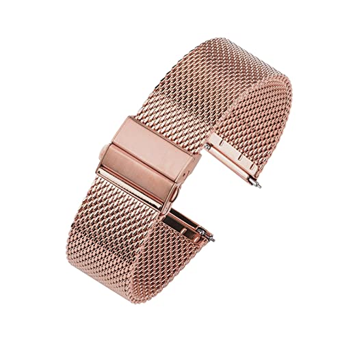 VISIYUBL 22mm 18mm Uhrengurt 20 mm Edelstahl Fast Release Band Universal Fit for Milanese Watch Band Armbanduhr-Uhr Ersatz (Color : Rose gold, Size : 18mm) von VISIYUBL