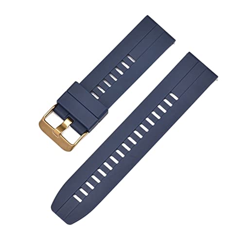 VISIYUBL 22mm Gummi -Uhrband -Fit for Samsung 46 mm Schnellfreisetzungsgurt -Uhren -Armband Passform for Gear S3 FIT for HUAWEI GT 46 mm/Anpassung for EHREN Fit for Magic Armband Band (Color : Blue- von VISIYUBL