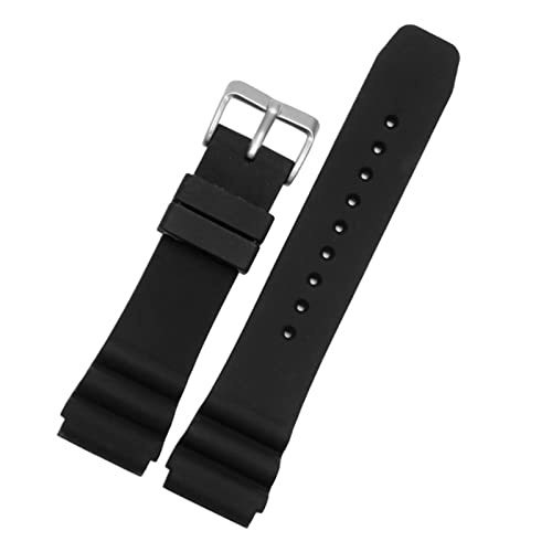 VISIYUBL 22mm Silikon Sportgurt Diving wasserdichtes Uhrband Passform for Seiko -U -Boot -Männer Ersatz Armband Belt Band Uhr Accessoires (Color : Black, Size : 22mm) von VISIYUBL