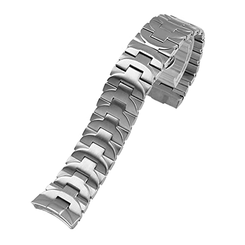 VISIYUBL 24mm 316L Edelstahlarmband fit for Pam Armband Silber schwarz gekrümmte Endarmband-Werkzeuge (Color : Silver, Size : 24mm) von VISIYUBL