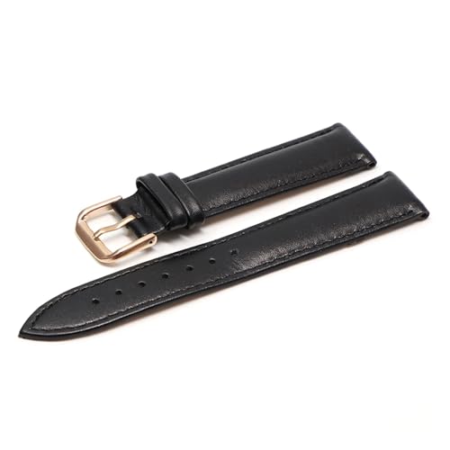 VISIYUBL Angekommen 1 4mm 16 mm 18 mm 20 mm 22 mm 24 mm Armband Lederband Armband Uhren Armband Schwarzbraun (Color : Black RG, Size : 12mm) von VISIYUBL
