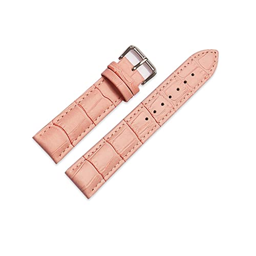 VISIYUBL Armband weiche Leder Uhrenband 18mm 20mm 22mm 24mm Uhrenarmband Fit for Tissot Fit for Seiko Zubehör Armband (Color : Pink, Size : 17mm) von VISIYUBL