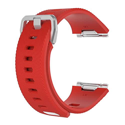 VISIYUBL Armbands Wasser Welligkeit Silber Schnalle Armband for Fitbit Ionische Silikonkautschuk Wasserdichte Uhrenarmband (Color : 3, Size : Large Size) von VISIYUBL