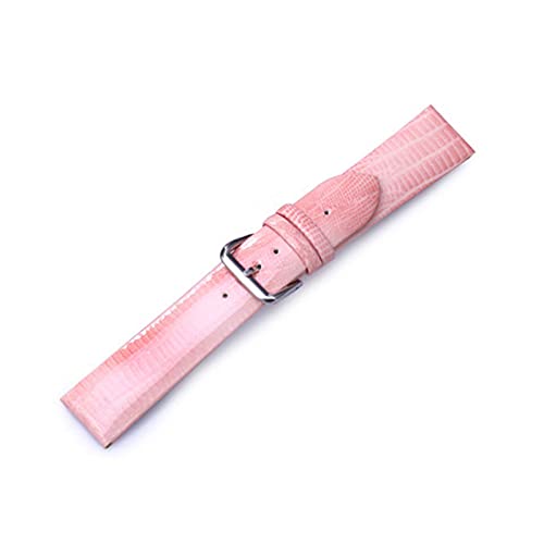 VISIYUBL Brown Black Watch Band Lederriemen Watchbänder 12mm 14mm 16mm 18mm 20mm 20mm Uhr Accessoires Unisex Riemenband (Color : Pink, Size : 12mm) von VISIYUBL