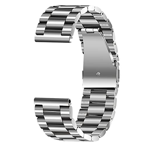 VISIYUBL Edelstahl Armband Fit for Samsung Fit for DW Uhren 16mm 18mm 20mm 22mm 24mm Männer Frauen Uhrenarmband Metallband Handgelenk Armband Silber (Color : 37 EU, Size : 24mm) von VISIYUBL