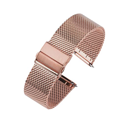 VISIYUBL Edelstahlband 18mm 20mm 22mm Universal Uhrenband Fit for Milanese Watchband Fit for Smart Watch Armband Watch Strap Ersatz (Color : Rose gold, Size : 22mm) von VISIYUBL