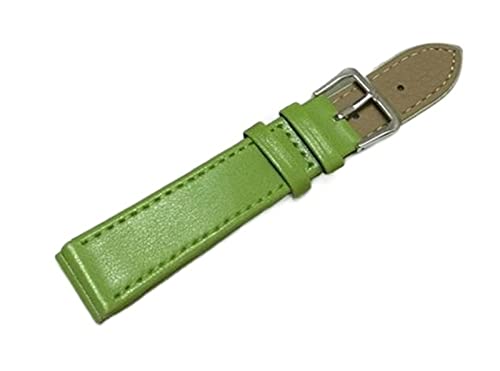 VISIYUBL Einfaches Gewebe Pu Lederbandwachenband 1 2mm, 14 mm, 16 mm, 18 mm, 20 mm Sehen Sie sich Band Candy Colors Clock -Gurte for Uhren an (Color : Green, Size : 20mm) von VISIYUBL