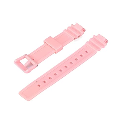 VISIYUBL Ersatz-Uhrenarmband aus umweltfreundlichem Kunstharz, 14 mm, for LRW-200H (Color : Pink, Size : 14mm) von VISIYUBL