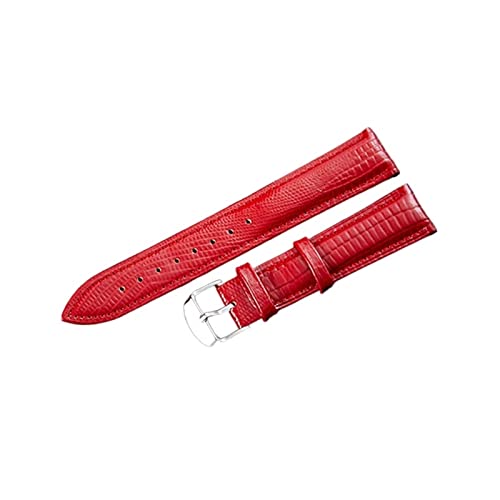 VISIYUBL Fashion Watch Band Leder Armband Uhr Accessoires Pin Schnalle Gurtgürtel Marke Frauen Watch Watch Watch (Color : Red, Size : 12mm) von VISIYUBL