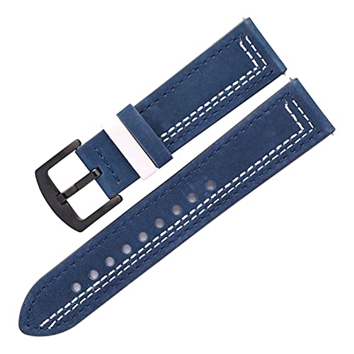 VISIYUBL Frauen Männer Watch Strap 20mm 22mm Retro Leder Armband Fit for Huawei Uhr 3 (Color : Blue, Size : 20mm) von VISIYUBL