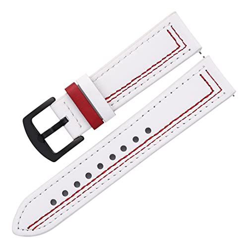 VISIYUBL Frauen Männer Watch Strap 20mm 22mm Retro Leder Armband Fit for Huawei Uhr 3 (Color : White, Size : 20mm) von VISIYUBL