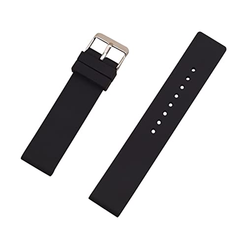 VISIYUBL Generisches Gummi -Uhr -Gurtgürtel Schwarz weiß rosa Diving Sport Uhrengurt Armbänder for Männer 12mm 14mm 16 mm 18 mm 20 mm 22 mm 24 mm (Color : Black, Size : 16mm) von VISIYUBL