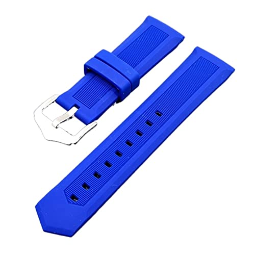 VISIYUBL Gummi -Diving Sport Watchbandelastizität Gummi Ersatzwache Smart Armband Gurt 18mm 20 mm 22 mm 24 mm 28 mm 28 mm (Color : Blue, Size : 28mm) von VISIYUBL