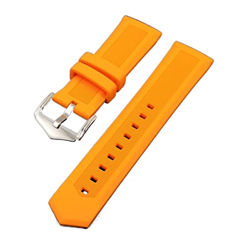 VISIYUBL Gummi -Diving Sport Watchbandelastizität Gummi Ersatzwache Smart Armband Gurt 18mm 20 mm 22 mm 24 mm 28 mm 28 mm (Color : Orange, Size : 22mm) von VISIYUBL