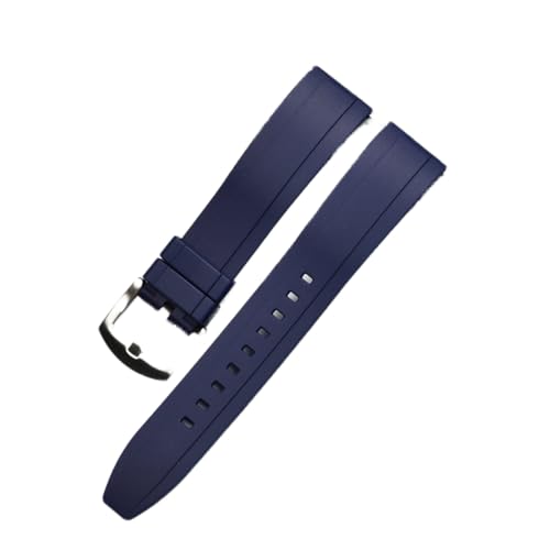VISIYUBL Gummi-Uhr-Riemen 20mm 22mm 24mm Uhren-Band-Fit for Sportmänner Frauen Watch-Accessoires Schnelle Freigabe-Silikon-Armband (Color : Blue, Size : 20mm) von VISIYUBL