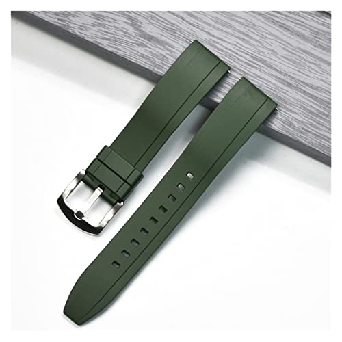 VISIYUBL Gummi-Uhr-Riemen 20mm 22mm 24mm Uhren-Band-Fit for Sportmänner Frauen Watch-Accessoires Schnelle Freigabe-Silikon-Armband (Color : Green, Size : 24mm) von VISIYUBL