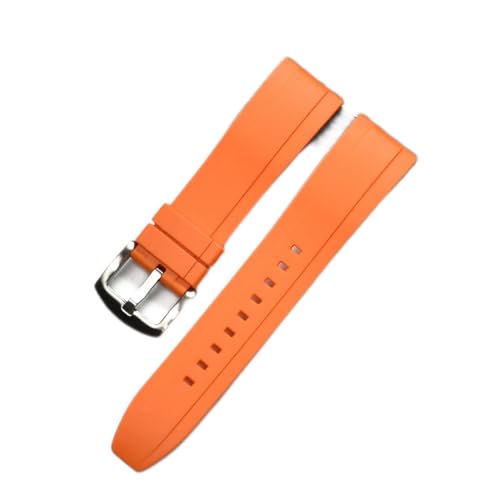 VISIYUBL Gummi-Uhr-Riemen 20mm 22mm 24mm Uhren-Band-Fit for Sportmänner Frauen Watch-Accessoires Schnelle Freigabe-Silikon-Armband (Color : Orange, Size : 20mm) von VISIYUBL