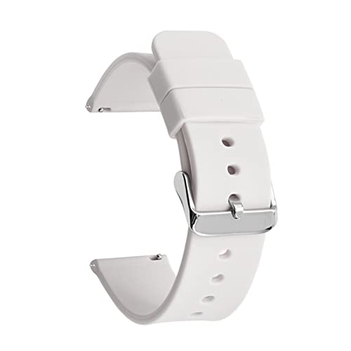 VISIYUBL Gummi -Uhren -Gurtband -Water -of -Watchband 14 16 18 mm 20mm 22 mm 24 mm Gurt Schwarz Schnalle Fit for Samsung Fit for Huawei Sport Watch (Color : White 01, Size : 14mm) von VISIYUBL