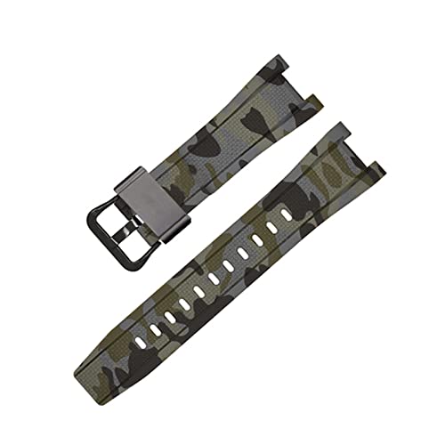 VISIYUBL Gummibänder GST-W300/GST-S110/S100G/GST-W110/W100G Camouflage Armband Sport Watchband Accessoires geeignet for Casio Fit for G-Shock (Color : Camouflage green B) von VISIYUBL