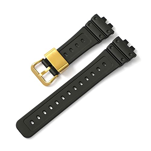 VISIYUBL Gummigurt wasserdichtes Harzgurt Sport Armband Uhrenband Gold Metallschleife Halter Lünette Ring for Casio fit for G-Schock Passt for GMW-B5000 (Color : 12, Size : B5000) von VISIYUBL