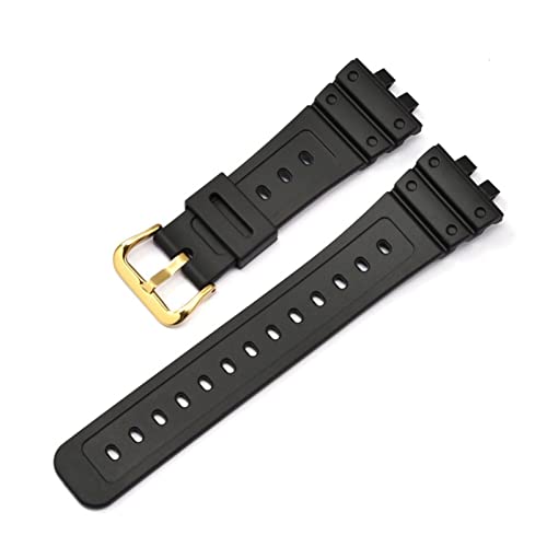 VISIYUBL Gummigurt wasserdichtes Harzgurt Sport Armband Uhrenband Gold Metallschleife Halter Lünette Ring for Casio fit for G-Schock Passt for GMW-B5000 (Color : Red wine, Size : B5000) von VISIYUBL