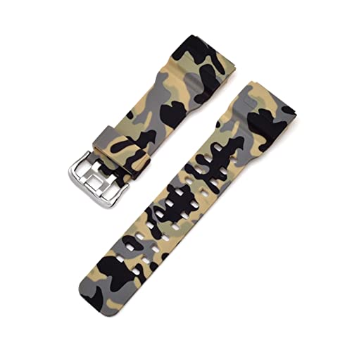 VISIYUBL Gurt GG-1000/GWG-100/GSG-100 Gummi-Uhren-Gurtbänder wasserdichtes Sport Watchband mit Werkzeugen for Casio geeignet for G-Shock (Color : Camouflage yellow) von VISIYUBL