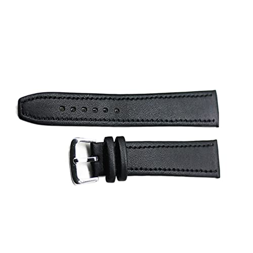 VISIYUBL Leder Uhrenband 18 mm 20 mm 22 mm 24mm Uhrenband Armbänder Edelstahl -Schnallen Armband Accessoires (Color : Black, Size : 16mm) von VISIYUBL