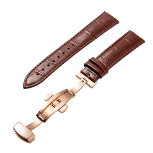 VISIYUBL Lederarmband mit Verschlussbanden Croco-Armband for Pulseira-Uhr in 14 16 18 19 20 21 22 24 mm (Color : Smokey Mauve, Size : 24mm) von VISIYUBL