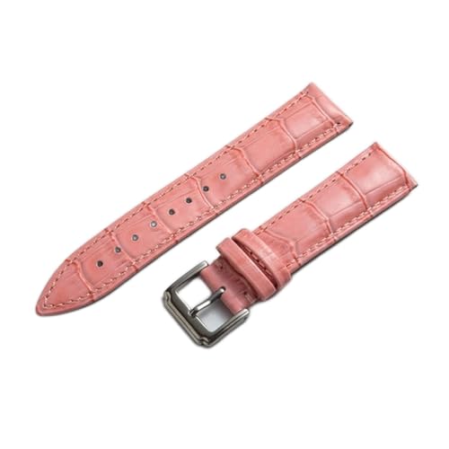 VISIYUBL Lederarmbands 18mm 20mm 22mm Schwarze dunkelbraune Frauen Männer Uhren Band Strap Gürtel mit Edelstahl Pin Schnalle (Color : Blue Pink, Size : 12mm) von VISIYUBL