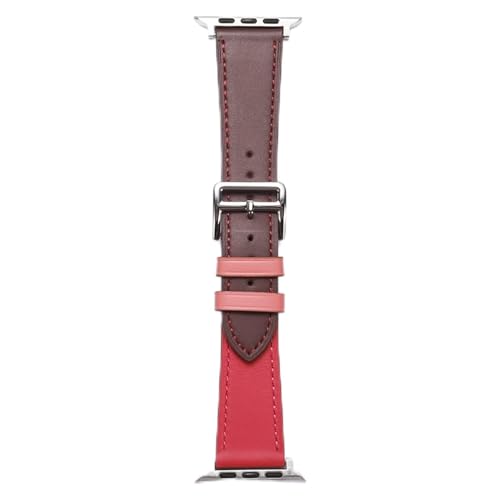 VISIYUBL Lederschleife Armband Gürtelbanduhr 6 SE 5 4 42mm 38mm 44mm 40mm Strap Fit for iWatch 6 5 4 Uhrenband (Color : Coal Black, Size : 38 or 41MM) von VISIYUBL