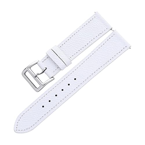 VISIYUBL Männer Frauen Unisex Luxuriöse Uhr Lederband 20mm Grau Rot Leder Uhrenband Weiße Uhr Zubehör (Color : White, Size : 20mm) von VISIYUBL