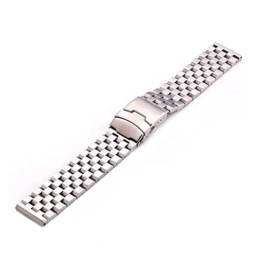 VISIYUBL Mechanischer Uhrenarmband Edelstahl-Armbandband 22mm Uhren-Zubehör-Armbandband (Color : 5-steel, Size : 22mm) von VISIYUBL