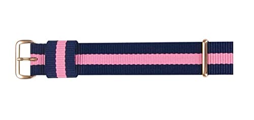 VISIYUBL Nylon Armband Silber Schnalle 13mm 14mm18mm 20mm Luxus Ersetzen Armbandarmband Uhrenarmband for DW Uhr (Color : Rose Green, Size : 14mm) von VISIYUBL