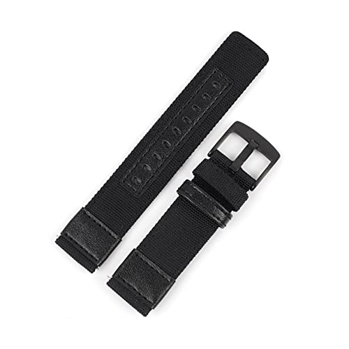 VISIYUBL Nylon-Leder-Armband 20mm 22mm Schnellspanner Watch-Träger Ersatz for Samsung S3 Fit for Huawei (Color : Black, Size : 20mm) von VISIYUBL