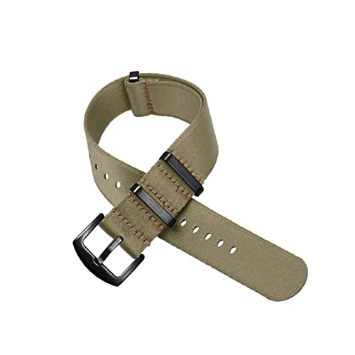 VISIYUBL Nylon-NATO-Strap 20mm 22mm Sicherheits-Armband-Armband-Militärarmband for Watch-Ersatz (Color : Silver Yellow, Size : 20mm black) von VISIYUBL