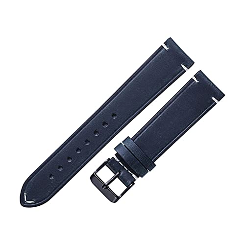 VISIYUBL Ölwachs Lederband 18mm 20mm 22mm Frauen Männer Weiche Band Blau-Grün Fit for Zahnrad S2 Armbanduhr Zubehör (Color : Blue, Size : 20mm) von VISIYUBL