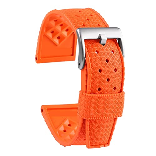 VISIYUBL Passt for Iwc Fit for Seiko5 Fit for Astron Armband Silikon Armband 20mm 22mm Sport Gummi Strap Sport Wasserdicht (Color : Orange-slive, Size : 20mm) von VISIYUBL